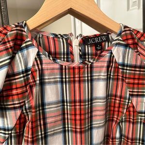 Women’s J Crew holiday plaid peplum blouse size 8